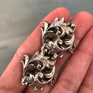 Silver Leaf Screw Back Clip On Vintage Earrings